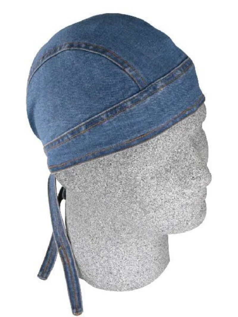 Denim Bandana Cap Head Bandana Kopftuch Headwrap klassischer Jeans-Look