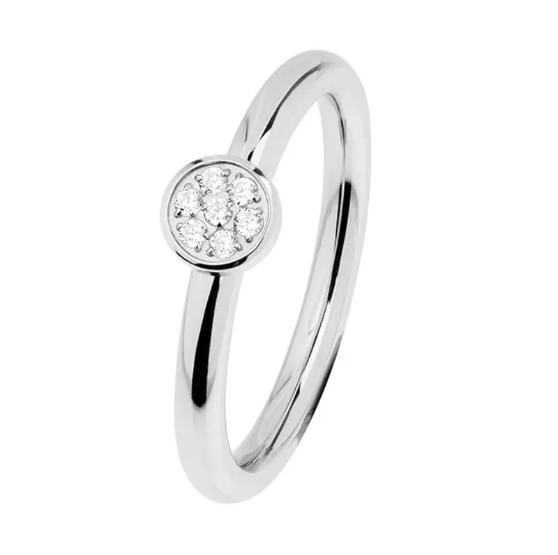 ERNSTES DESIGN Damen Ring R456.WH Edelstahl mit Zirkonia