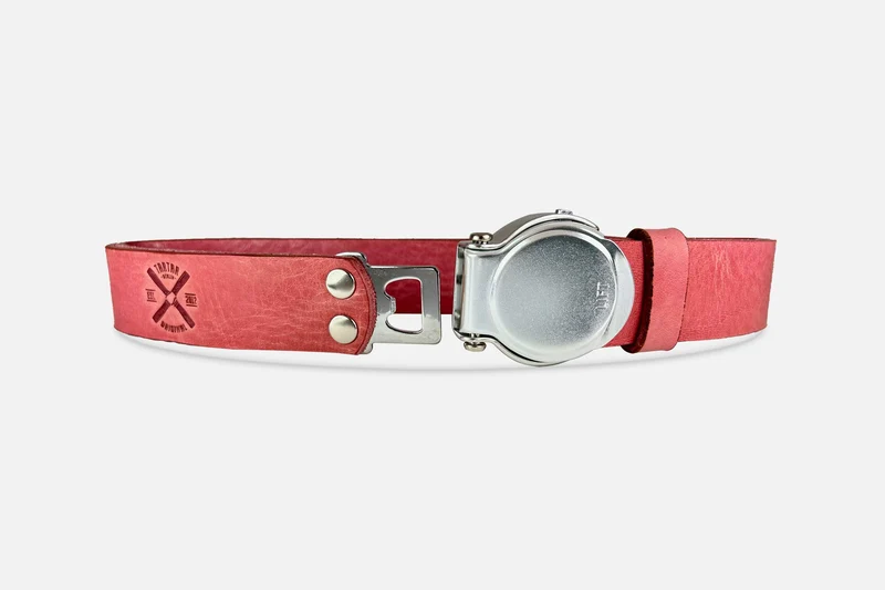 GÜRTEL RUNDSCHNALLE PINK/ROH SILBER