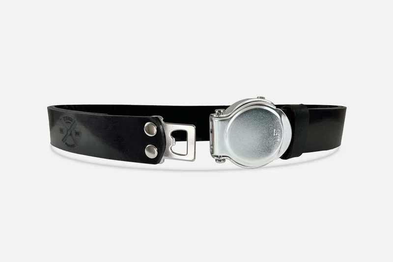 GÜRTEL RUNDSCHNALLE BLACK/ROH SILBER