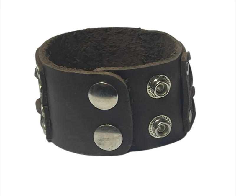 Nordic Wrap Breites Lederarmband geflochten – verstellbar