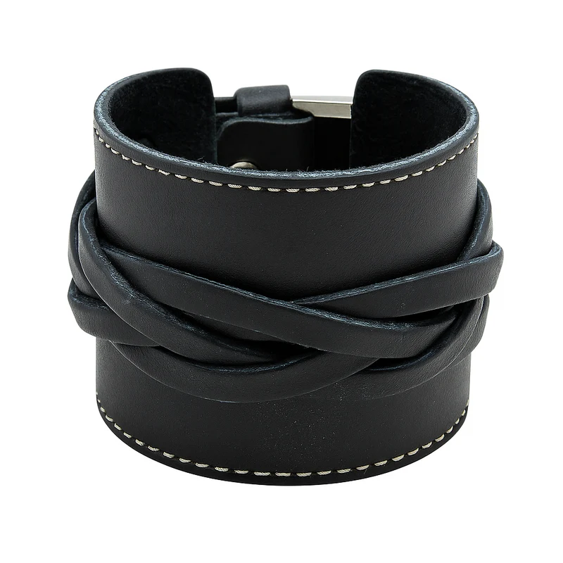 Ravenclasp Breites Lederarmband mit Schnalle – verstellbar