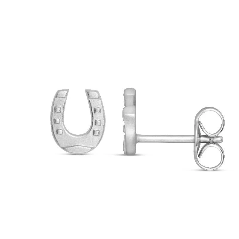 Mädchen Ohrstecker mit Hufeisen Silber 39.1001.R