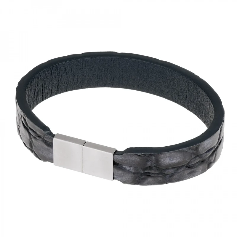 Ernstes Design Herren Lederarmband mit Struktur 20cm Braun A553-20