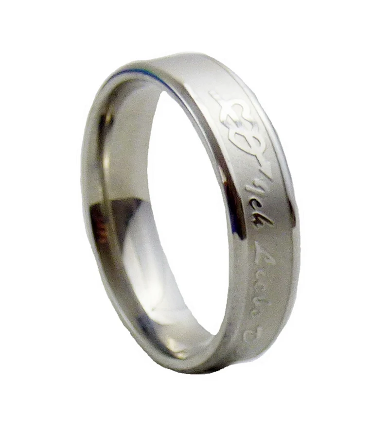 Partnerring Ring Fingerring Bandring Edelstahl mit Gravur Ich liebe Dich