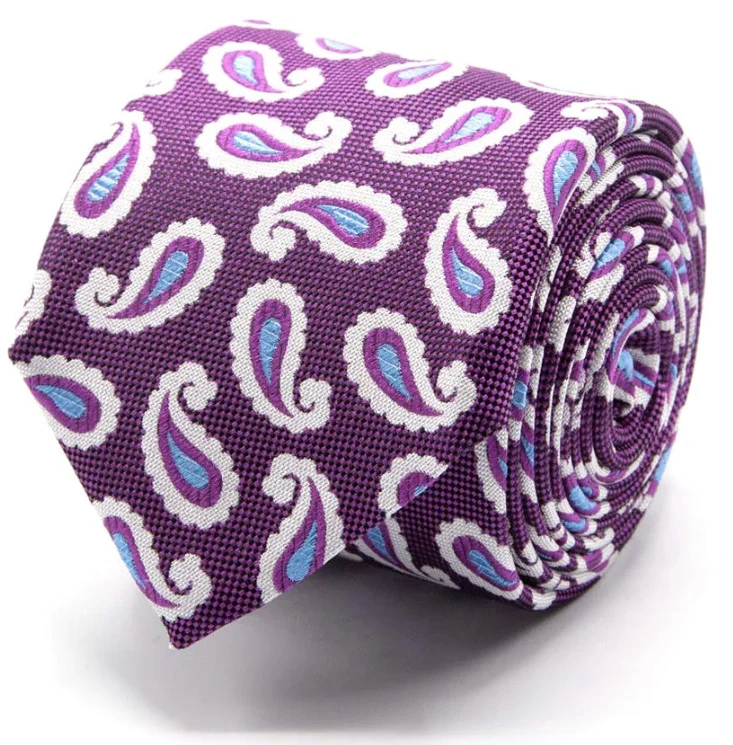 Seiden Jaqurd Krawatte mit Paisley Muster