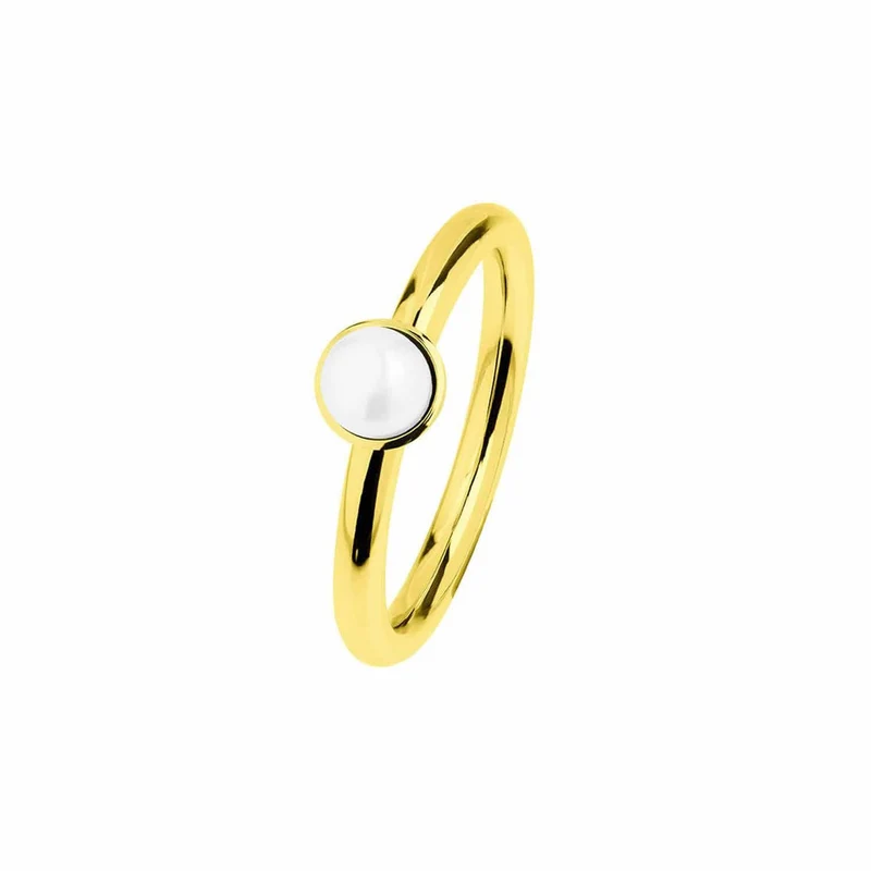 Ernstes Design Damen Ring Evia mit Button-Perle Größe 55 Gold R493-55