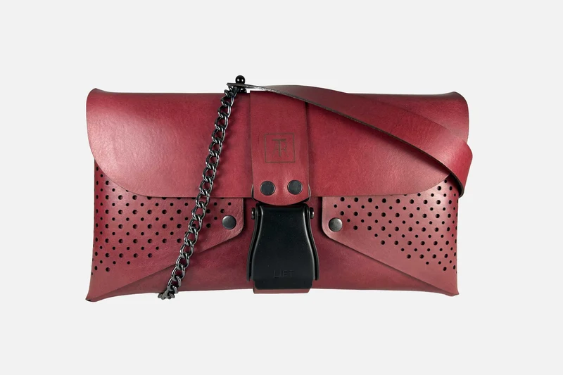 HANDTASCHE TOSCANA BURGUND/SCHWARZ