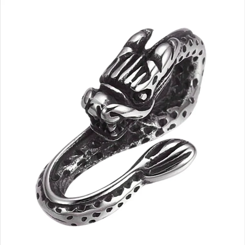 Dragon Claw Steel Drachenkopf-Anhänger aus Edelstahl – 27 × 13 × 13 mm