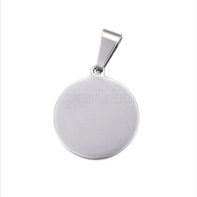 Angel Coin Steel Runder Engel-Anhänger aus Edelstahl – 28,5 × 25 × 3 mm
