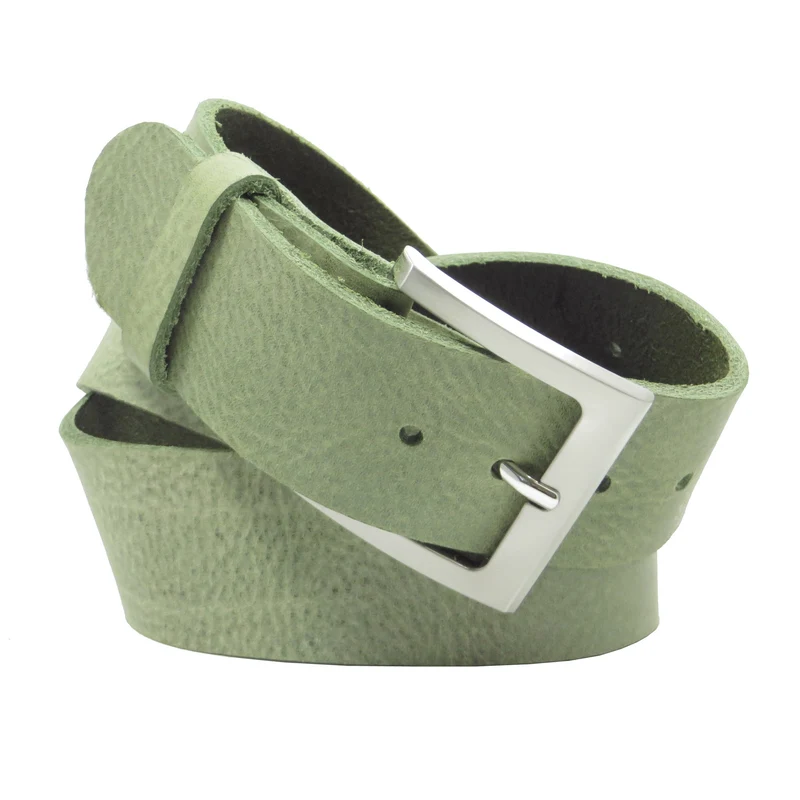Ledergürtel 4 cm breit mint grün Rindsleder