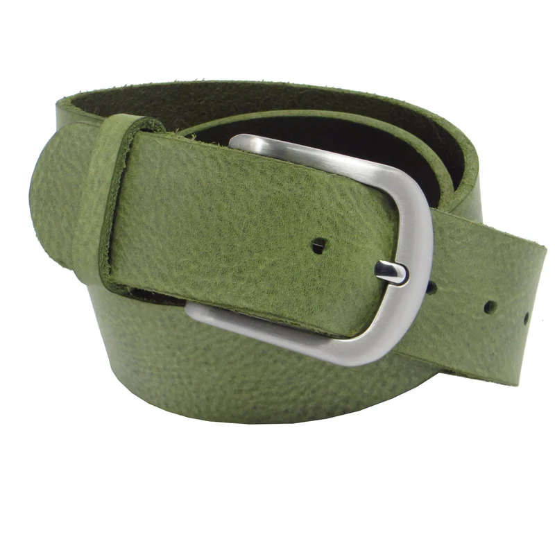 Ledergürtel 4 cm breit mint grün Rindsleder