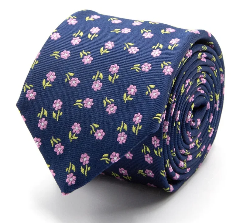 Seiden-Jaquard-Krawatte mit Blüten Muster