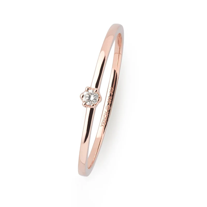 Xenox Damen Diamant Ring Größe 56 Rosegold XG4002R/56