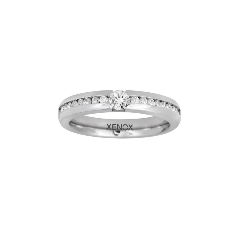Xenox Damen Ring mit Zirkonia Größe 56 Silber X5010/56