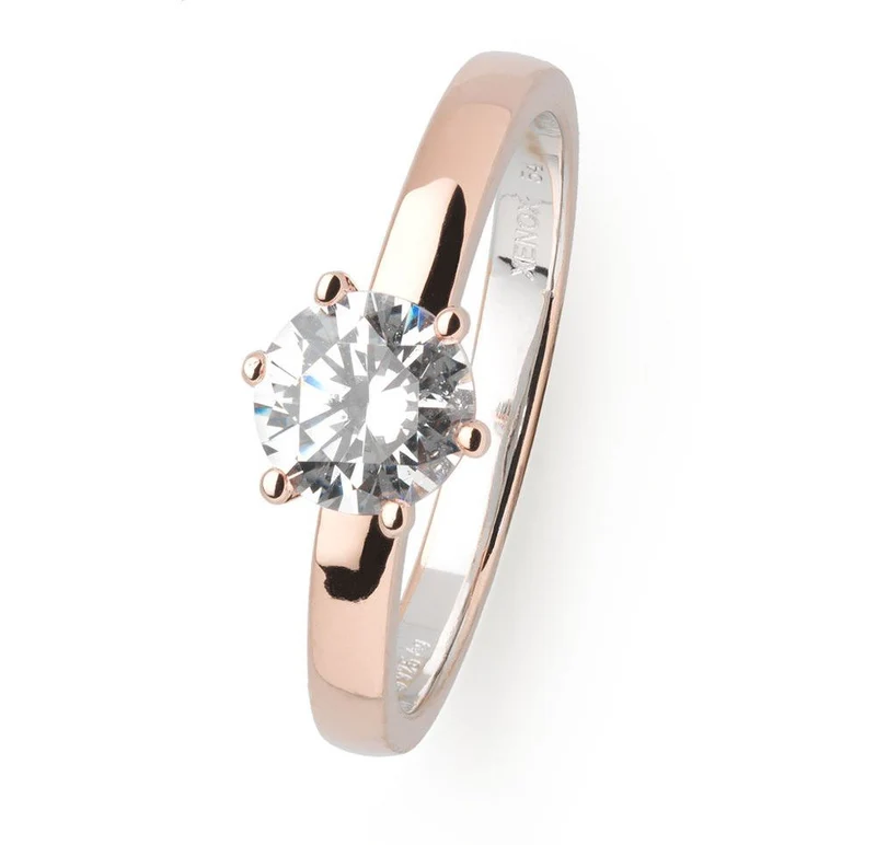 Xenox Damen Ring mit Zirkonia Stein Größe 50 Rosegold XS7357/50