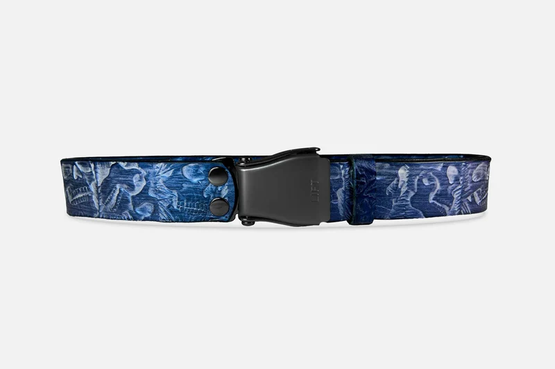 TOTENKOPF-GÜRTEL BLAU SCHIMMERND/SCHWARZ