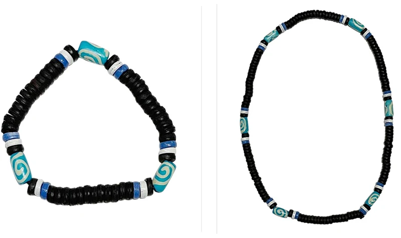 Ocean Wave Spirit Heishi Kette Armband aus Kokos – Stretch Halskette