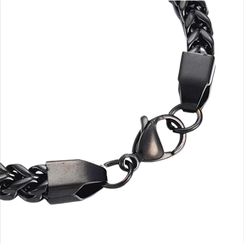 Black Royal Steel Königsketten-Armband aus Edelstahl schwarz – 21 cm – 6 × 6 mm