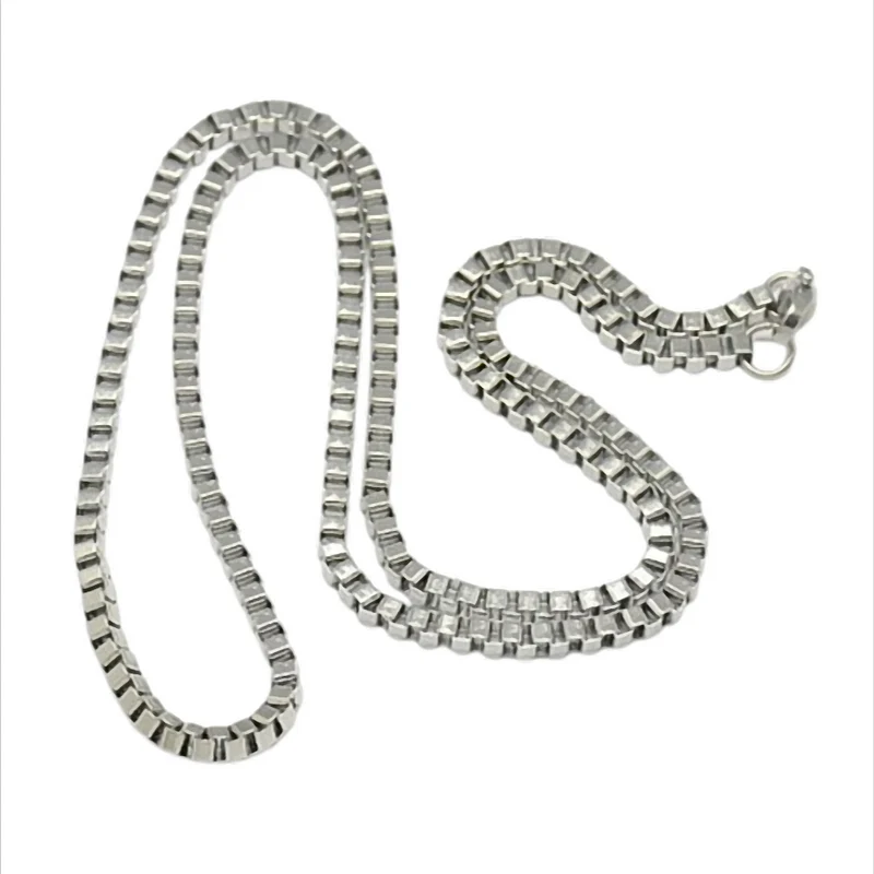 Torino Cube Venezianerkette aus Edelstahl – 3 mm stark – 50, 55 oder 60 cm
