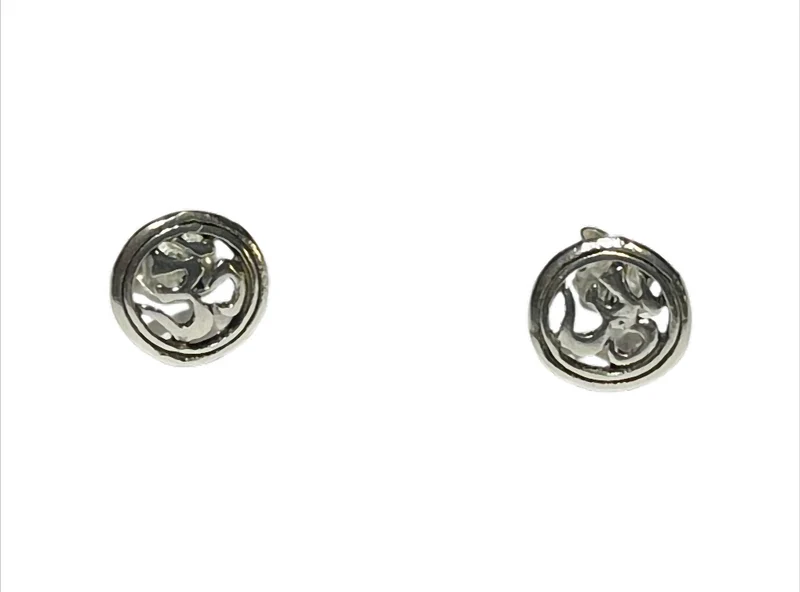 „ShantiGlow“ Ohrstecker mit Om-Symbol – 925er Silber – 8 mm