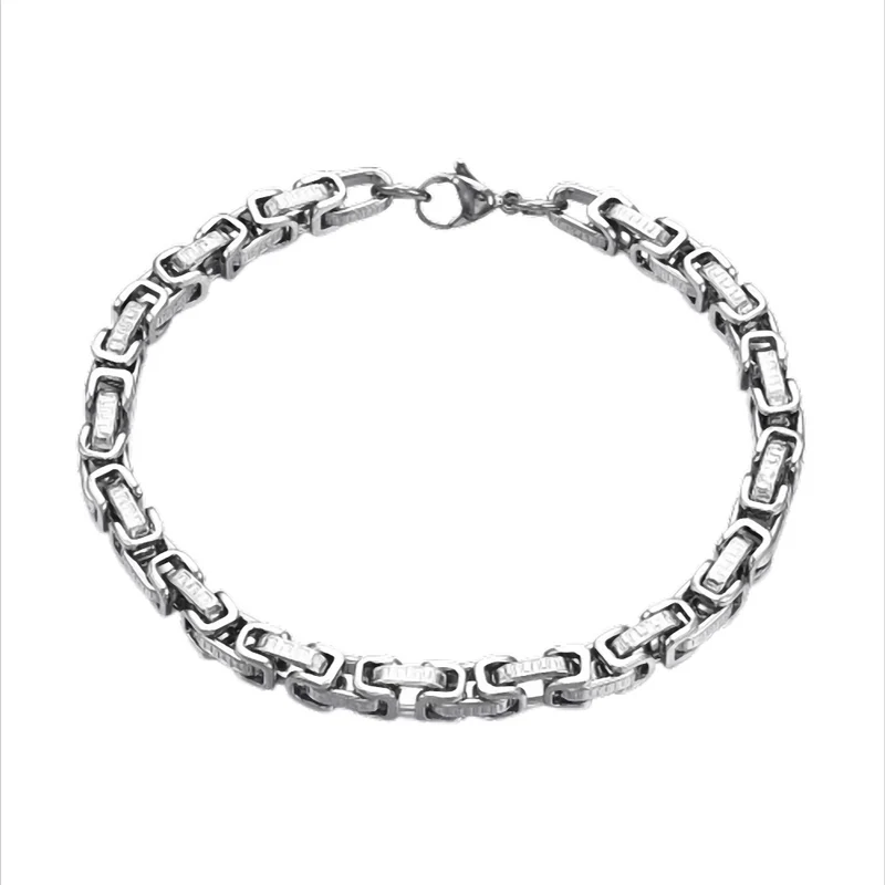 „Silberpfad Nexus“ Edelstahl Armband Kettenarmband 22 cm lang, 5 mm stark