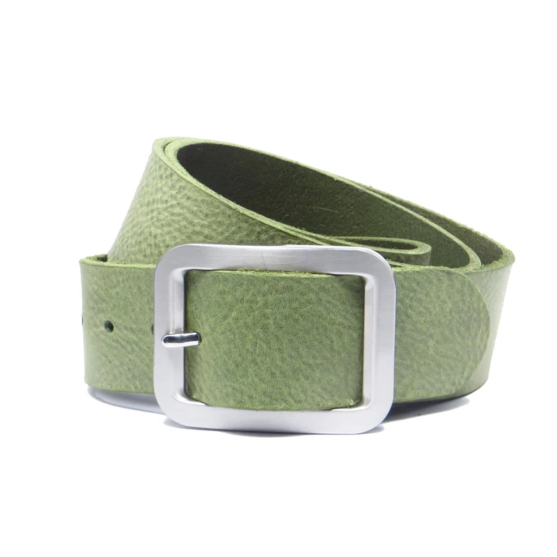 Ledergürtel 4 cm breit mint grün Rindsleder