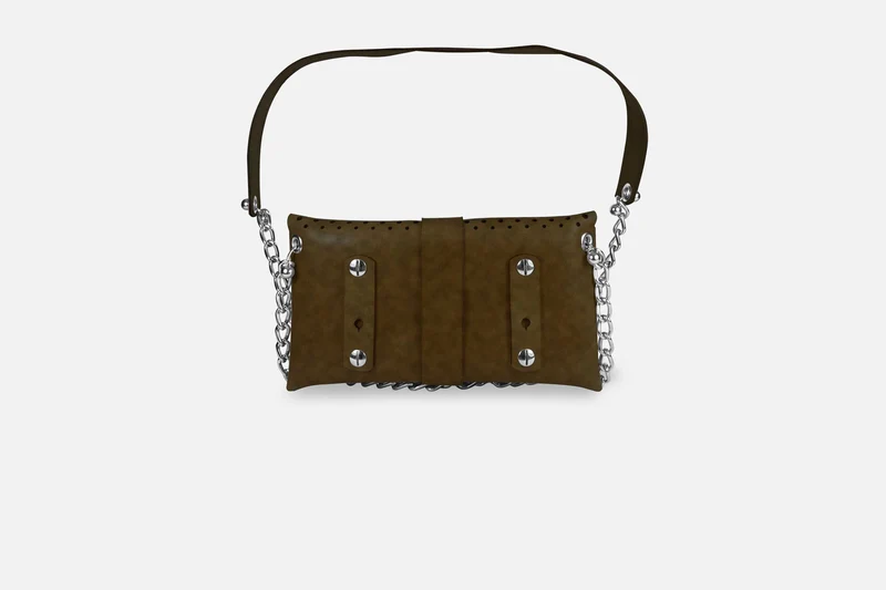 MINI BAG VINTAGE BROWN/SILBER GLÄNZEND