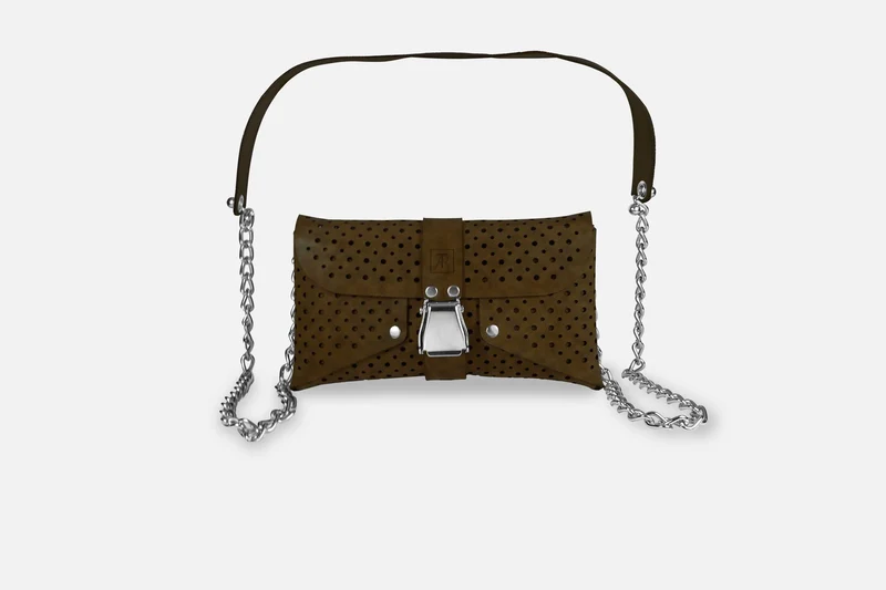MINI BAG VINTAGE BROWN/SILBER GLÄNZEND