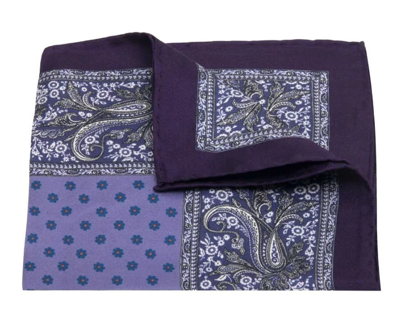 Einstecktuch aus Seiden-Twill mit floralem Muster