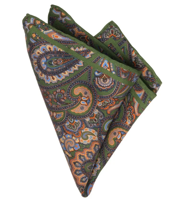 Einstecktuch aus Seiden-Twill mit Paisley Muster