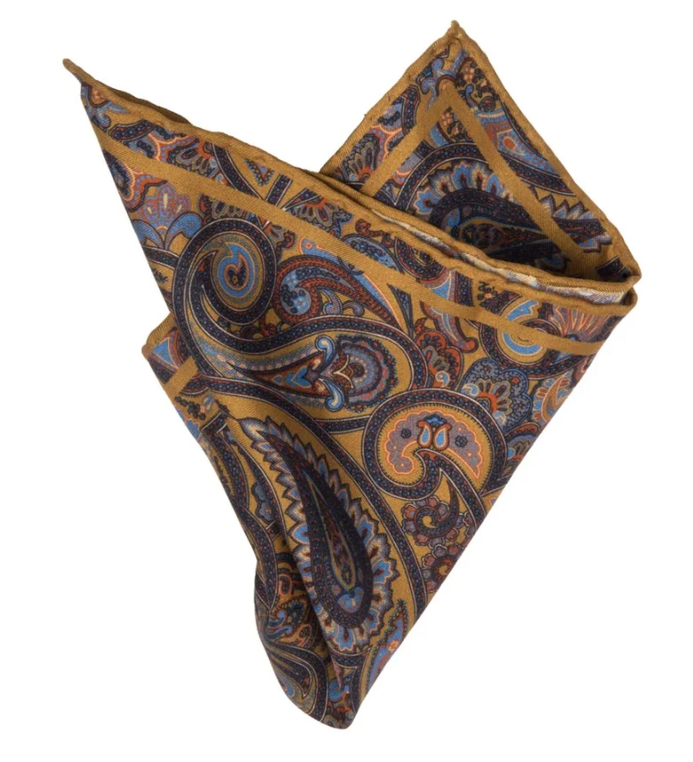 Einstecktuch aus Seiden-Twill mit Paisley Muster