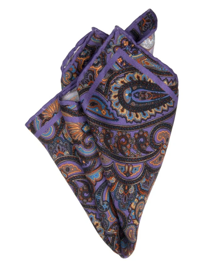 Einstecktuch aus Seiden-Twill mit Paisley Muster