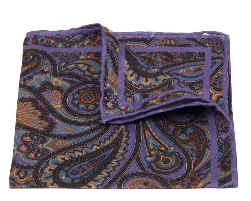 Einstecktuch aus Seiden-Twill mit Paisley Muster
