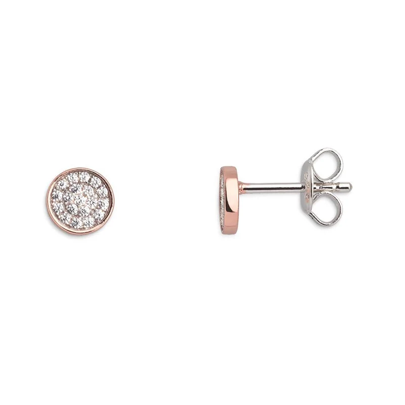 Xenox XS3739RN Ohrstecker Happy Hour Silber Rosé Zirkonia Kreisform Ø 6 mm