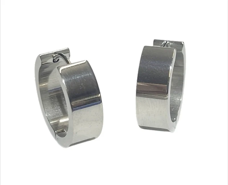 Silver Edge Creolen Edelstahl silberfarben – Ø 20 mm, 6 mm breit