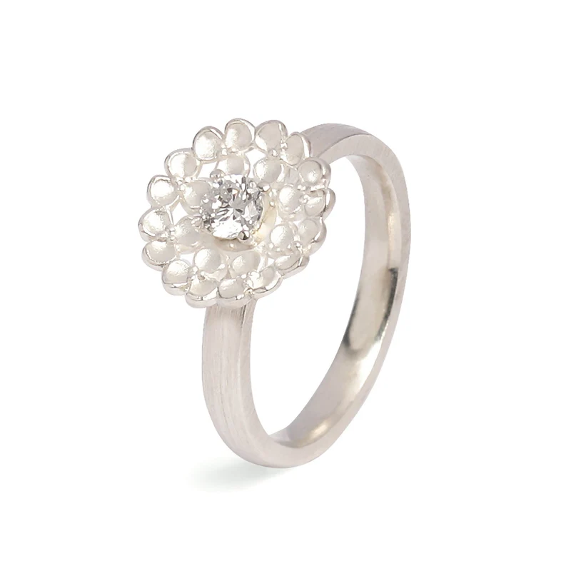 Bernd Wolf Ring Leami mit Zirkonia Blume Größe 54 Silber 52260154