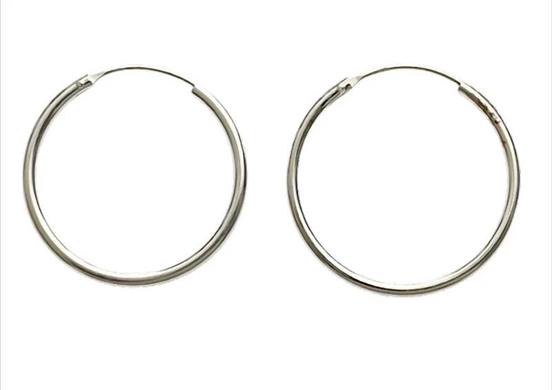 Silver Classic Hoops Creolen 925 Sterling Silber – 2 mm Stärke, Ø 8 bis 70 mm