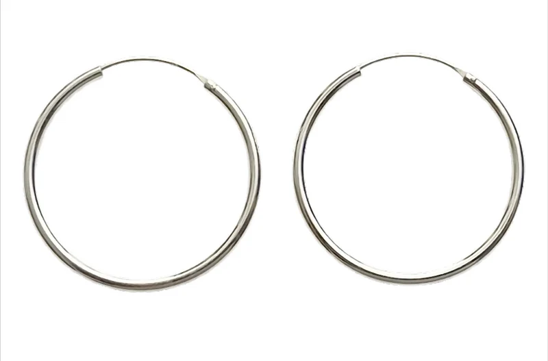 Silver Classic Hoops Creolen 925 Sterling Silber – 2 mm Stärke, Ø 8 bis 70 mm