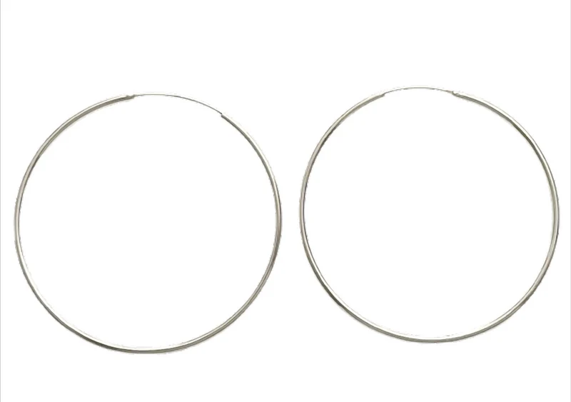 Silver Classic Hoops Creolen 925 Sterling Silber – 2 mm Stärke, Ø 8 bis 70 mm