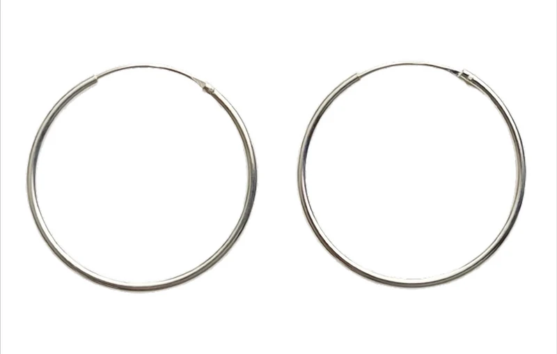 Pure Silver Hoops Creolen 925 Sterling Silber – Ø 8 / 14 / 25 / 30 mm