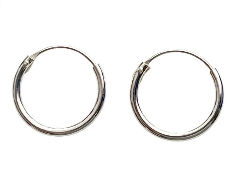 Pure Silver Hoops Creolen 925 Sterling Silber – Ø 8 / 14 / 25 / 30 mm