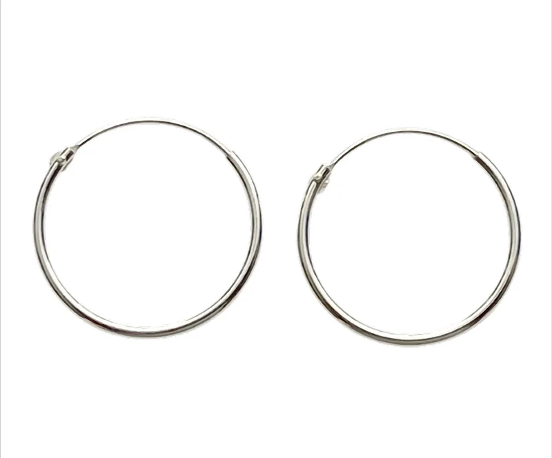 Silver Circle Creolen 925 Sterling Silber – Ø 10 / 18 / 20 / 25 mm – 1 mm Stärke