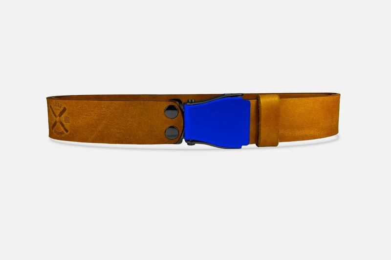 GÜRTEL STANDARD COGNAC/MIXED BLAU