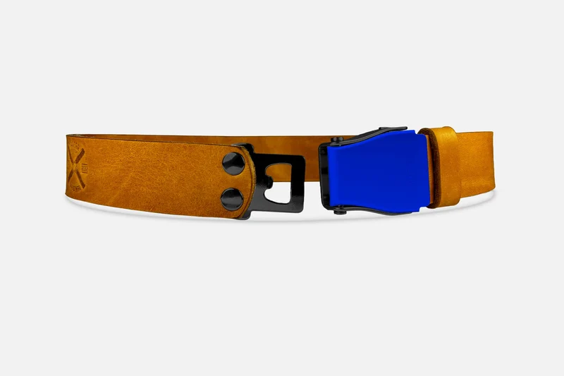 GÜRTEL STANDARD COGNAC/MIXED BLAU