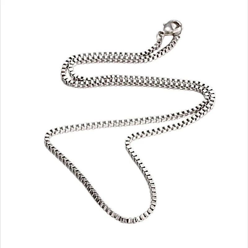 Milano Cube Venezianerkette aus Edelstahl – 2 mm – 60 cm oder 65 cm
