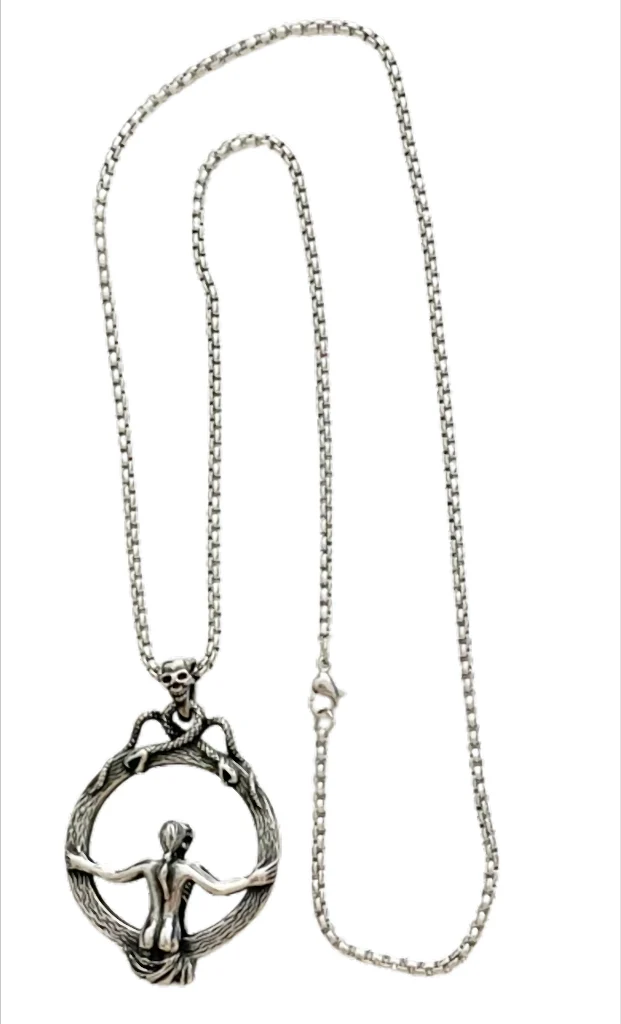 Mirror of Destiny Edelstahl Halskette mit Spiegel-Anhänger – 60 cm Kette