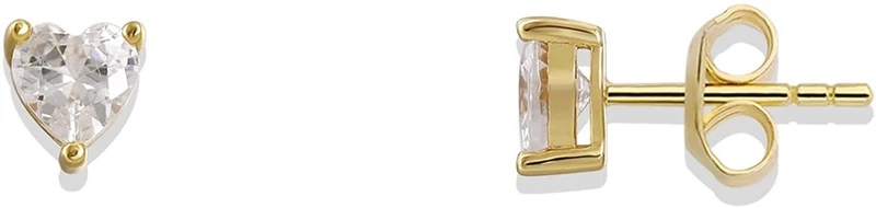 Xenox Damen Ohrstecker Herz Zirkonia Sterling-Silber 925 vergoldet XS3574G