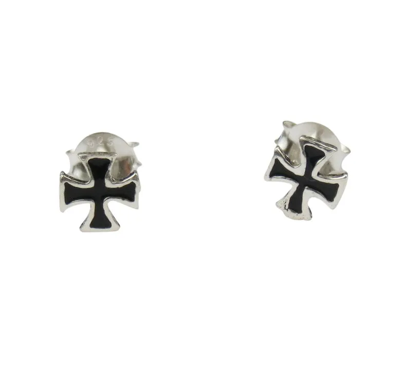 1 Paar Ohrringe Ohrstecker Eisernes Kreuz aus 925er Sterling Silbe