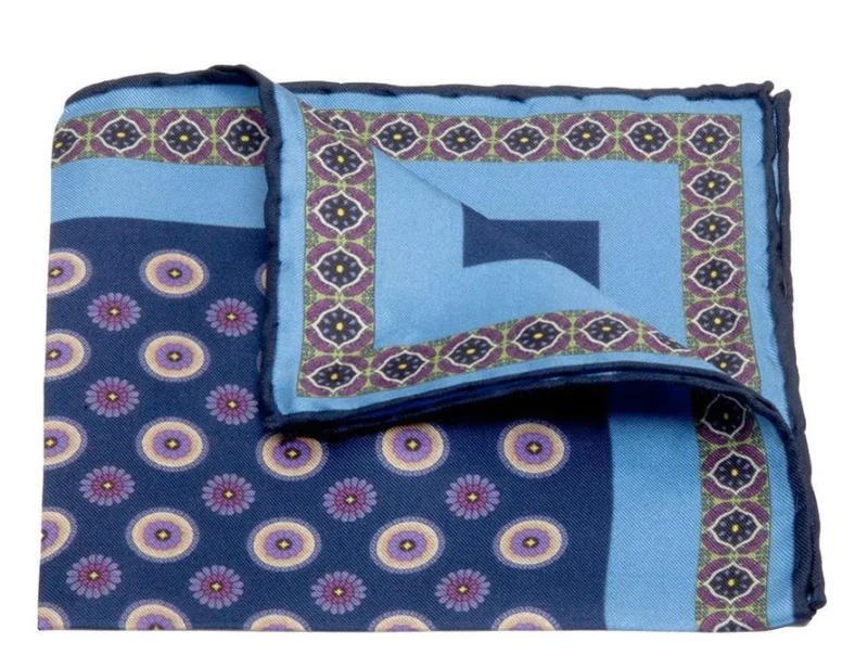 Einstecktuch aus Seiden-Twill mit Blütenmuster